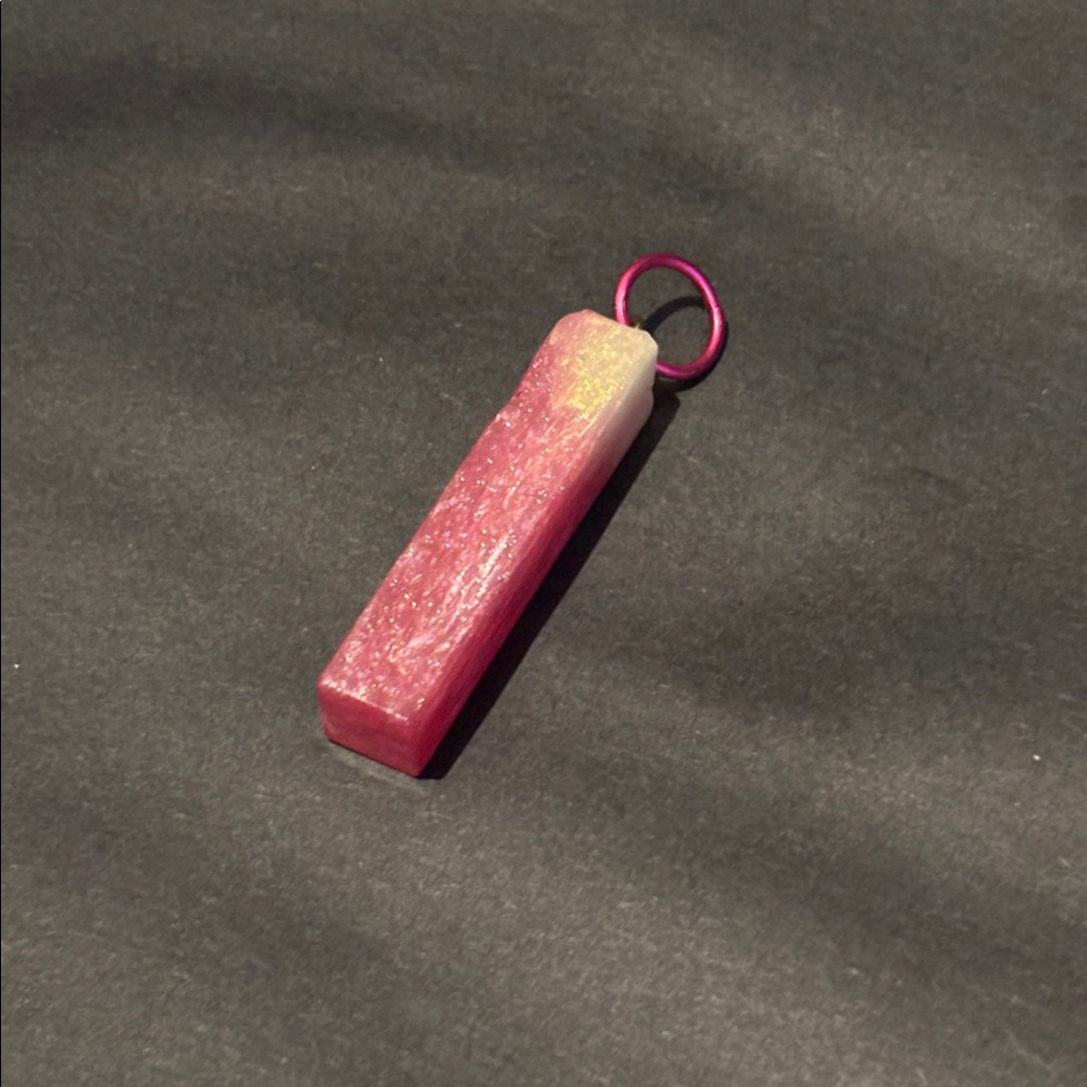Pink Rectangular Pendant (handmade) - Picture 2 of 4